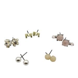 Mixed Lot Small Statement Mixed Material Earrings Delicate Feminine Minimalist